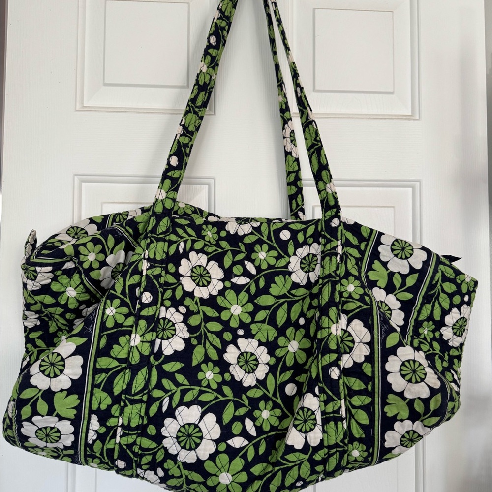 Vera Bradley Green and White Weekender Bag